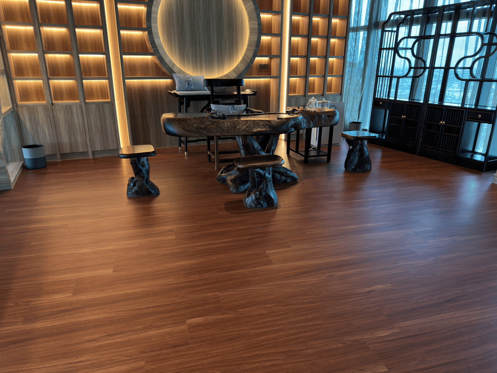 Commercial project SPC flooring interior